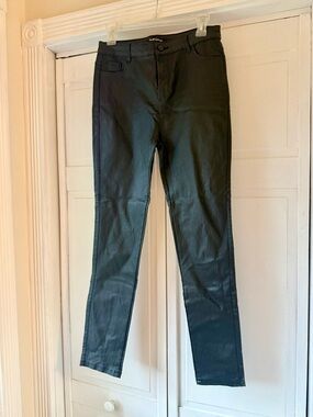 Women’s Black Faux-Leather Skinny Jeans